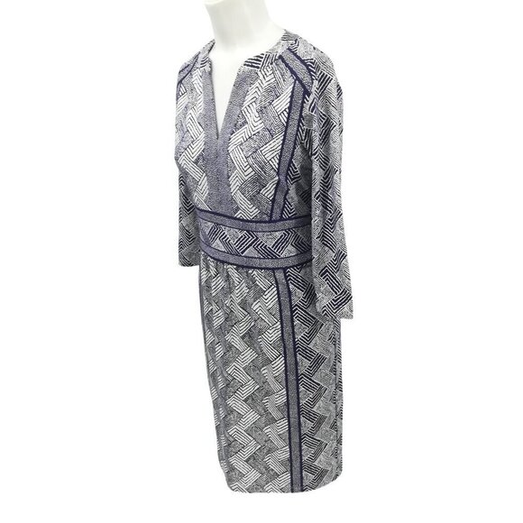 J McLaughlin  3/4 Sleeve V-neck Sheath Dress Size XS Geometric Chevron Catalina - Picture 6 of 11